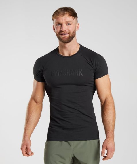 Men's Gymshark Apollo T-Shirts Black | NZ 3EKANX